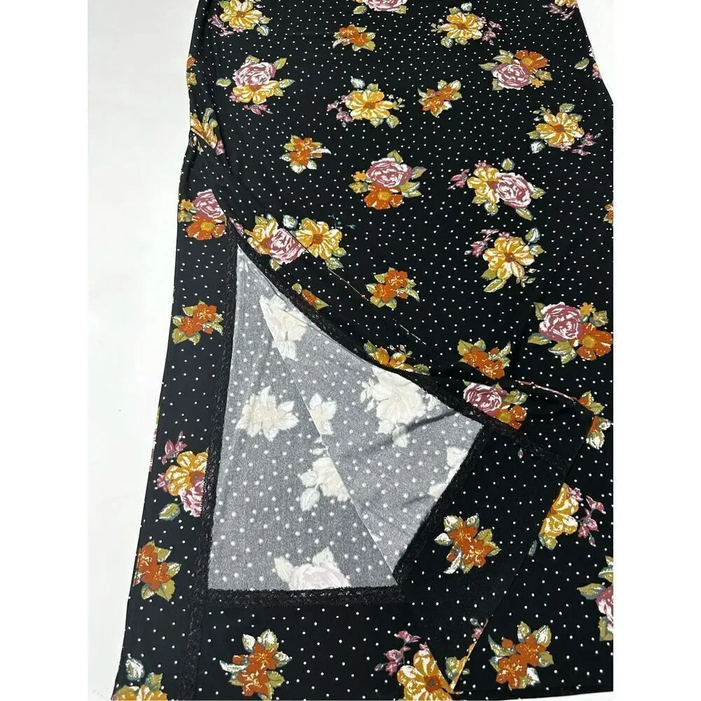 Free People Women's Maxi Dress Size SP Floral Print Sleeveless Cross Straps Boho